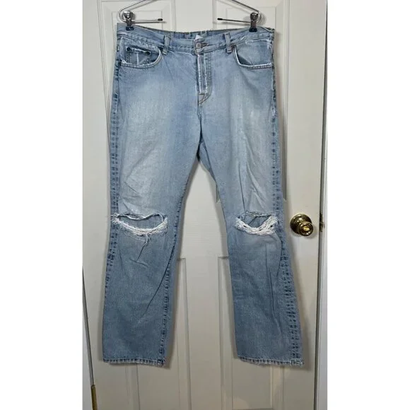 Vintage LUCKY BRAND Distressed Frayed Mid-Rise Jeans 14/32 - Picture 6 of 11